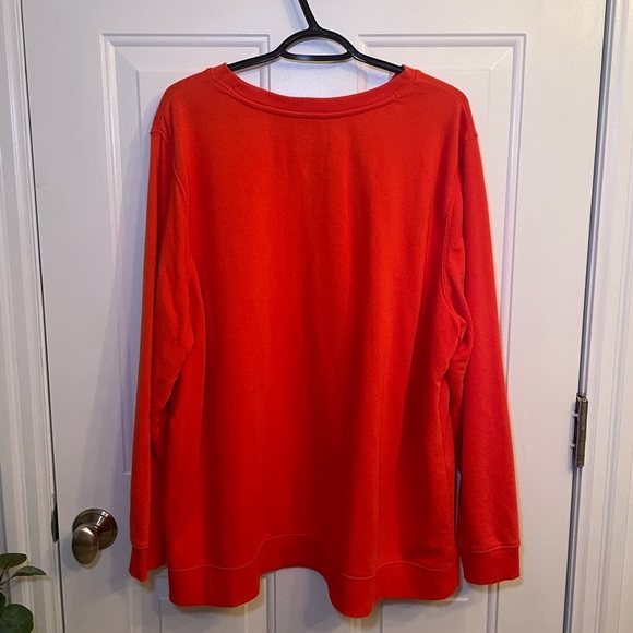 St. John's Bay Orange Crew Neck Sweater Relaxed Fit - Picture 3 of 4